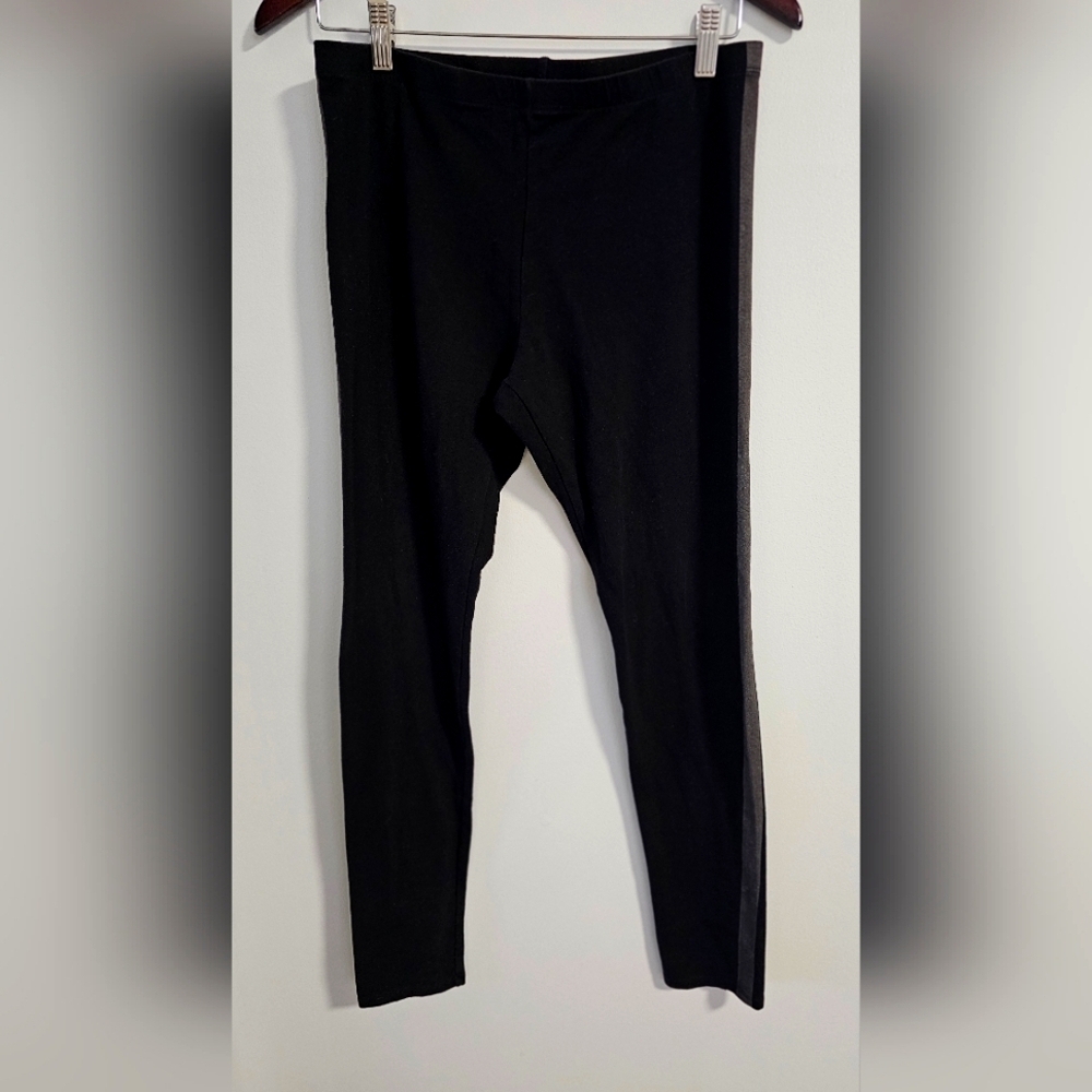 Philosophy Republic Clothing Black Leggings Long Soft Modal Cotton Grey Strip M